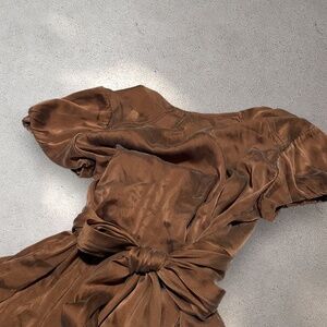 BCBG MaxAzria Brown Silk Top